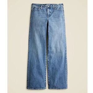 J.Crew Studded lower-rise wide-leg jean in 1984 rigid, size 28